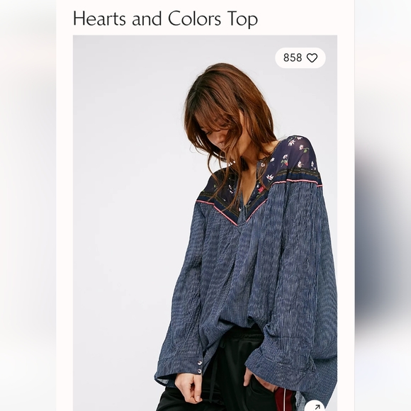 Free People "hearts and colors" blouse - Picture 7 of 8